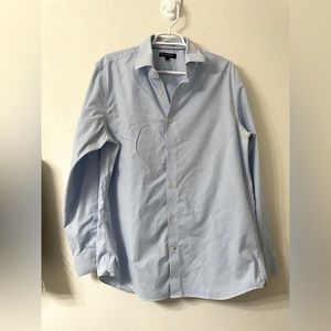 Banana Republic Blue Check Print Non Iron Camden Fit Dress Shirt